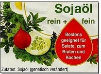 Etikett auf Soja&ouml;l